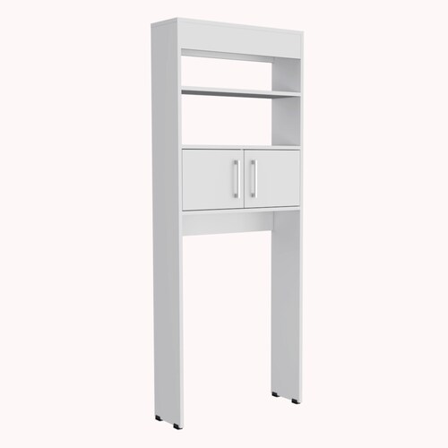Mueble Ahorrador de espacio para baño con entrepaños Madrid color blanco.