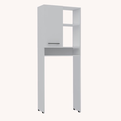 Mueble Ahorrador de espacio para baño con entrepaños Shangai color blanco.