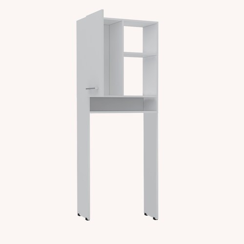 Mueble Ahorrador de espacio para baño con entrepaños Shangai color blanco.