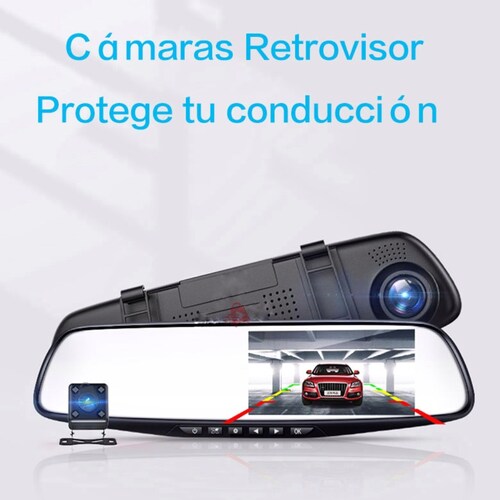 Espejo Retrovisor Con Pantalla y Cámara FHD Para Auto.