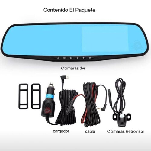 Espejo Retrovisor Con Pantalla y Cámara FHD Para Auto.