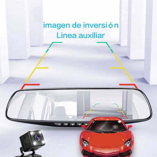 Espejo Retrovisor Con Pantalla y Cámara FHD Para Auto.