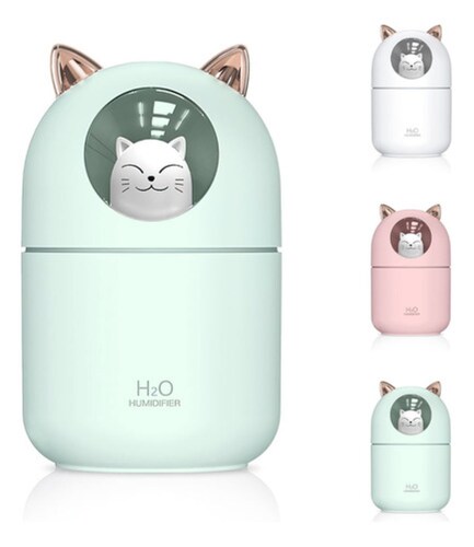 Humidificador Difusor De Aceite De Aromas Diseño de Gatito Verde