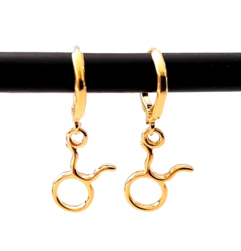 Aretes Huggies Tauro En Chapa De Oro 22 Kilates ITZANALLY