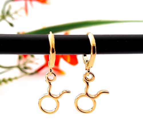 Aretes Huggies Tauro En Chapa De Oro 22 Kilates ITZANALLY