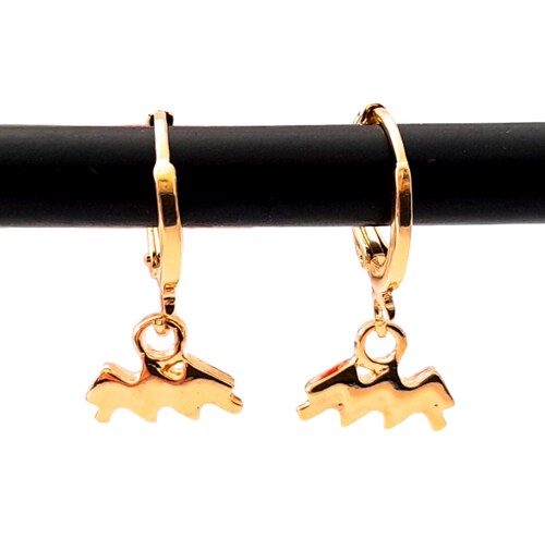 Aretes Huggies Acuario En Chapa De Oro 22 Kilates ITZANALLY