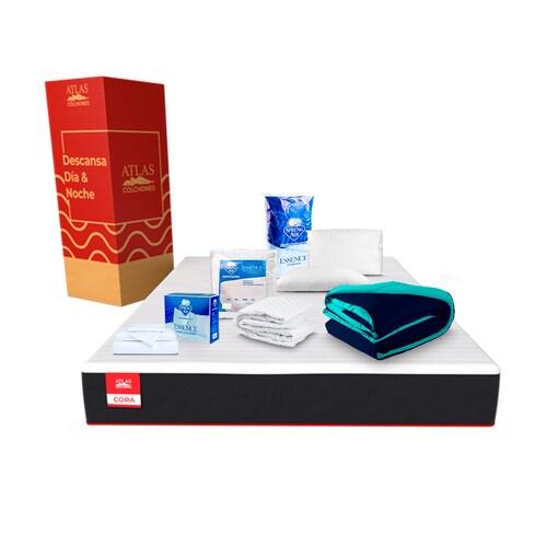 Colchón Memory Foam con blancos spring air- Matrimonial