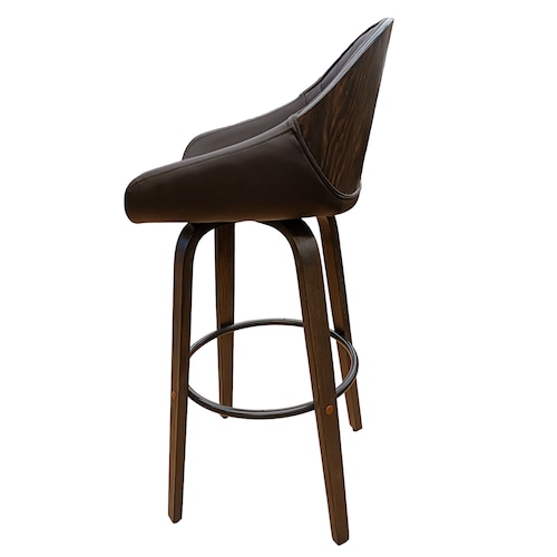 Banco Peru Madera Fijo Giratorio Grupo Microtec  Barra Minimalista Moderno Cocina Bar Restaurante desayunador Piel Cafe Chocolate Chapa Nogal Obscuro.