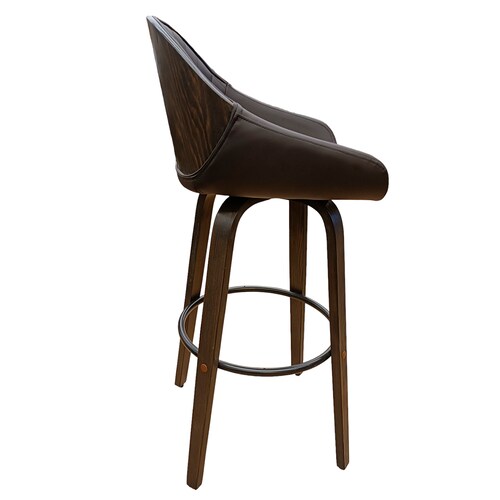 Banco Peru Madera Fijo Giratorio Grupo Microtec  Barra Minimalista Moderno Cocina Bar Restaurante desayunador Piel Cafe Chocolate Chapa Nogal Obscuro.
