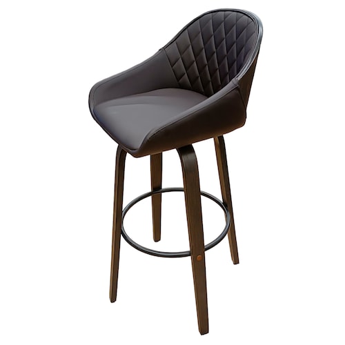 Banco Peru Madera Fijo Giratorio Grupo Microtec  Barra Minimalista Moderno Cocina Bar Restaurante desayunador Piel Cafe Chocolate Chapa Nogal Obscuro.
