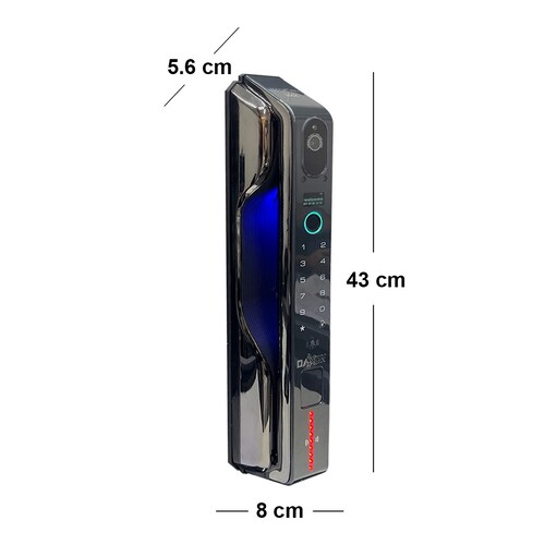 DAXXON - Cerradura inteligente ELITE para puerta "SK100" / 6 Metodos de acceso/Huella, Llave, APP, Video Portero, Reconocimiento Facial/WiFi/Seguridad Avanzada