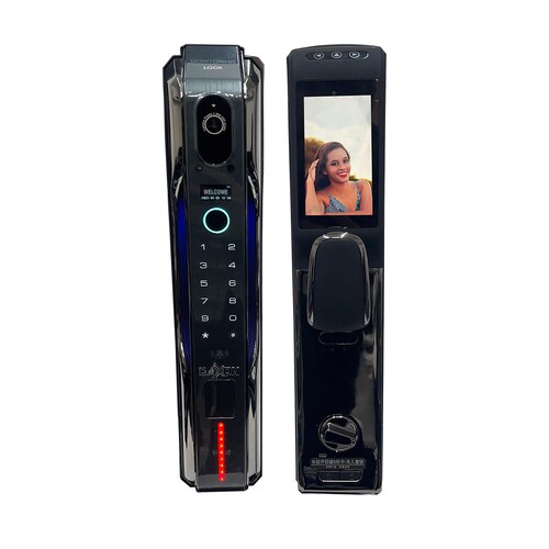 DAXXON - Cerradura inteligente ELITE para puerta "SK100" / 6 Metodos de acceso/Huella, Llave, APP, Video Portero, Reconocimiento Facial/WiFi/Seguridad Avanzada