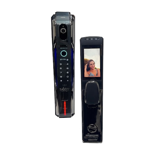 DAXXON - Cerradura inteligente ELITE para puerta "SK100" / 6 Metodos de acceso/Huella, Llave, APP, Video Portero, Reconocimiento Facial/WiFi/Seguridad Avanzada