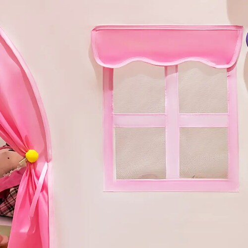 Casa de campaña para niños Tienda Castillo Ventanas Rosa