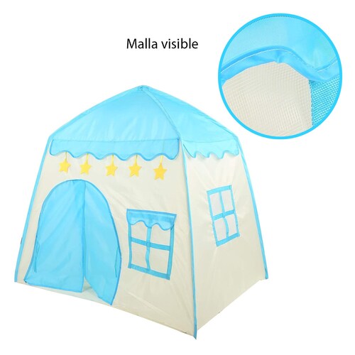 Casa de campaña para niños Tienda Castillo Ventanas Azul