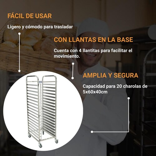 Espiguero 20 charolas Panaderia Llantitas Acero  Shorbull