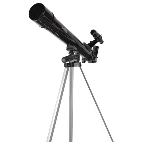 Telescopio refractor con montura altazimutal 600 x 50 mm, color negro.