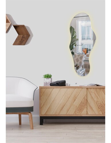 Espejo con luz led encendido touch con luz cálida y fría marca ARD medidas 90 x 52 cm
