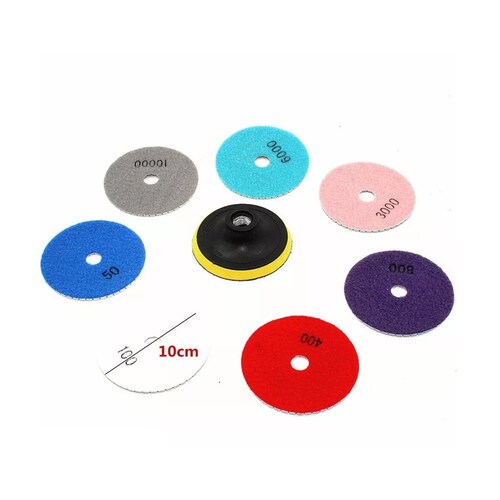 Juego Disco Pulidor Polvo Diamante 4inch Mármol Granito 50-10000 16Pzas