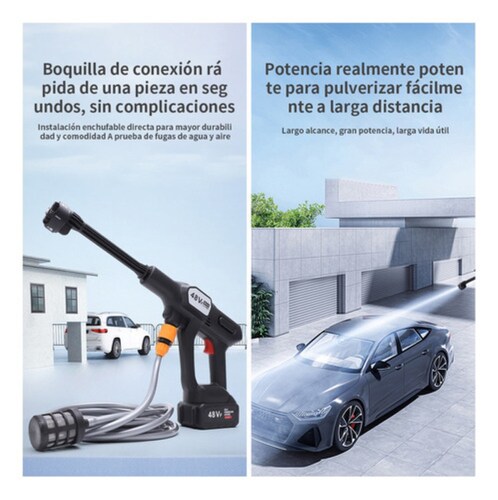 Kit  Pistola Para Hidrolavadora Inalámbrico Superpresión 2 Pilas Negro 48 v