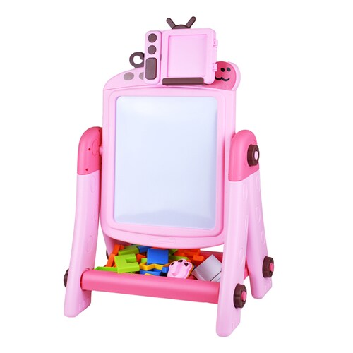 Pizarron Infantil Doble Vista Jirafa Rosa
