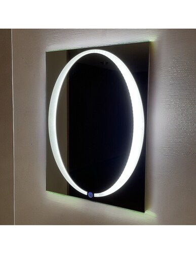 Espejo con luz led rectangular con luz ovalada fria marca ARD medidas 78 x 60 cm.