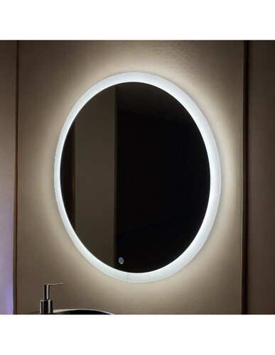 Espejo redondo con luz led encendido touch luz fria marca ARD medias 90 cm diametro