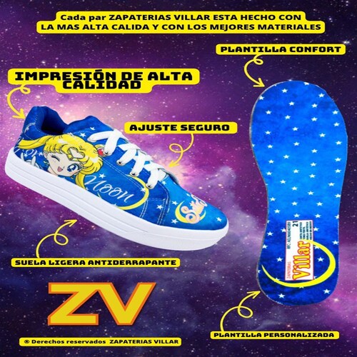 Tenis Niña Sailor Moon Pretty Guardian Anime Manga 450-2-asm.