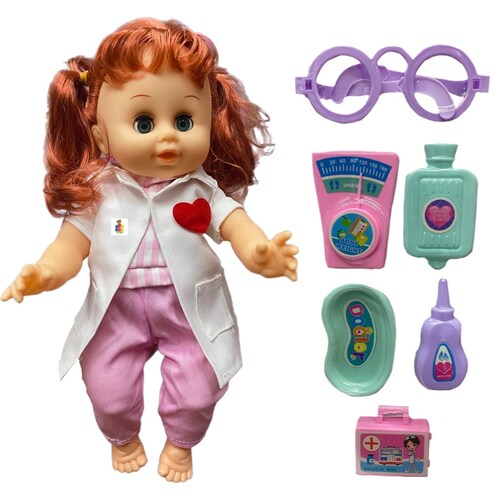 Muñeca Bebé Enfermera Doctor Con Sonido Y Accesorios