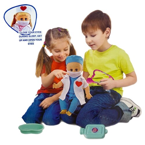 Muñeca Bebé Enfermera Doctor Con Sonido Y Accesorios