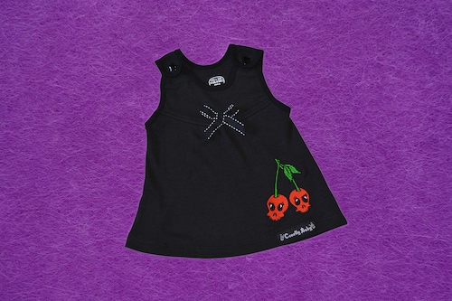 Vestido de calaveras bordado para bebés niñas.