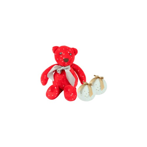 Set Decoración Navidad Oso Navideño y Esferas de Tela Felpa Tv Ofertas Fredo