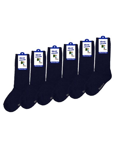 Pack con 6 Calcetines Escolares de Algodón para Niño