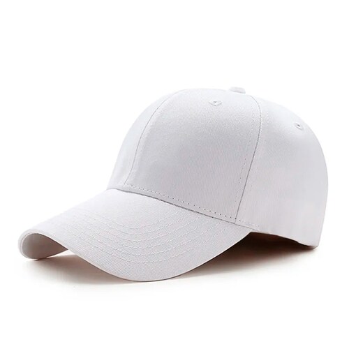 Gorra de Beisbol Blanca Unisex Ajustable, Entrenamiento, Correr, GYM, Fitness, Uso Diario