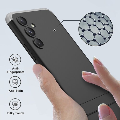 Protector fino para Samsung Galaxy A54 Negro con PLATA.