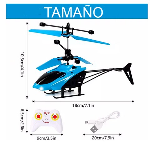 Helicóptero Drone De Control Remoto Recargable Luz Led.