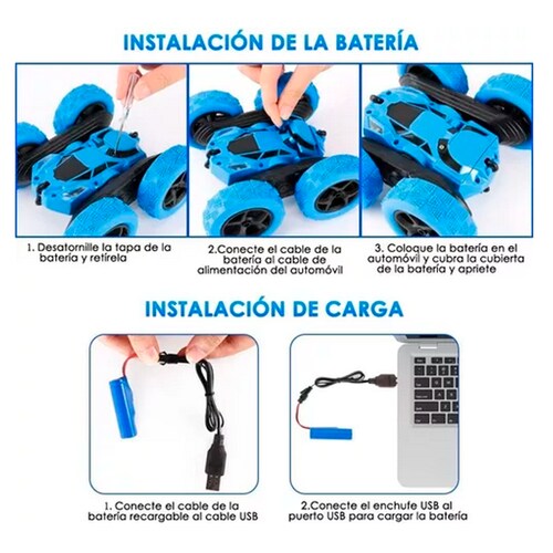 Carro Control Remoto De Doble Lado Y Rotación Niños