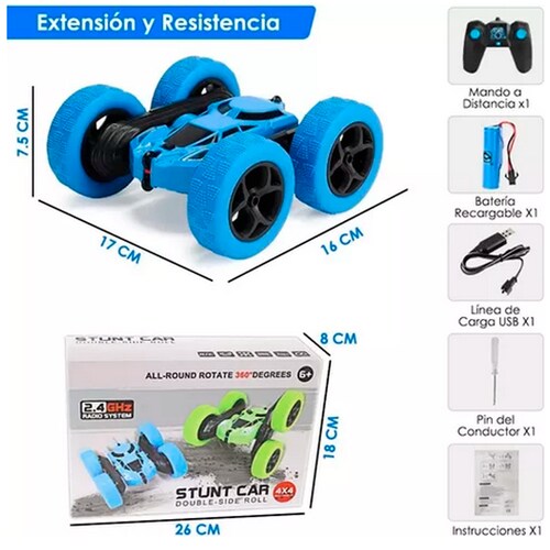 Carro Control Remoto De Doble Lado Y Rotación Niños