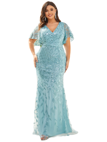 Madge Tirante Espagueti Lentejuelas Sirena Vestido Lilac Tallas Grandes