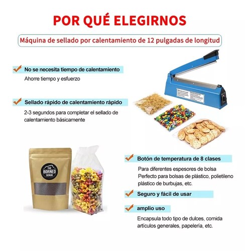 Maquina Térmica Selladora De Bolsas De Plástico De 30 Cm