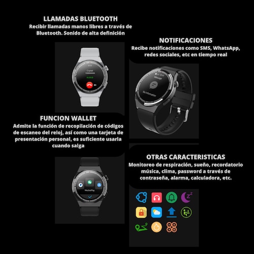 Reloj Inteligente Smartwatch Gt8 Max Con 2 Correas Color Negro.