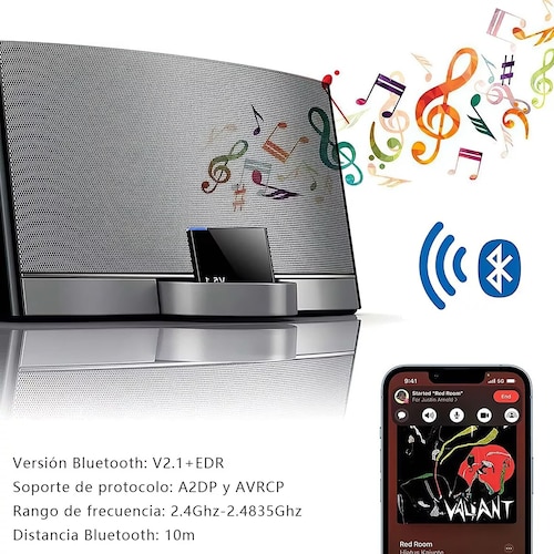 Receptor Audio Bluetooth 30pin Inalámbrico Para Bose Sound