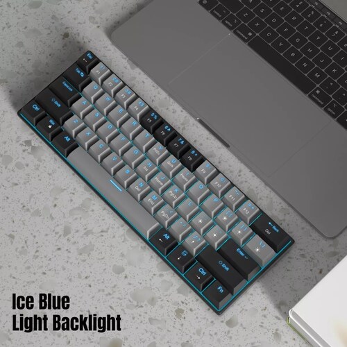 Teclado Gamer Desmontable Ingles Us Con Luz Blue Black Gery/Azul Axis