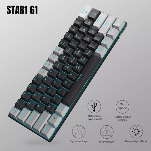 Teclado Gamer Desmontable Ingles Us Con Luz Negro