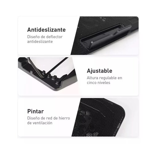 Almohadilla De Enfriamiento Para Portátil Con 6 Ventiladores