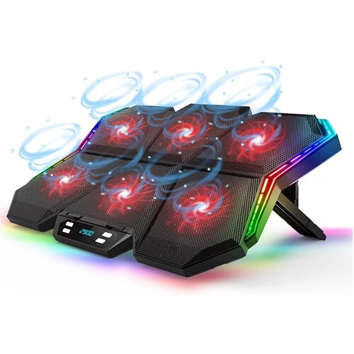 Base De Refrigeración Rgb Para Laptop 17 Con 6 Ventiladores