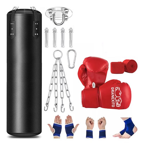 Kit Saco Bolsa Boxeo 1.2m Deportivo Costal De Boxeo Piel Premium
