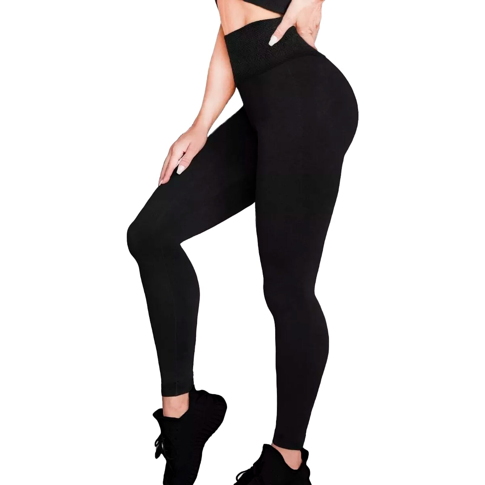 Pantalon negro licra mujer hot sale