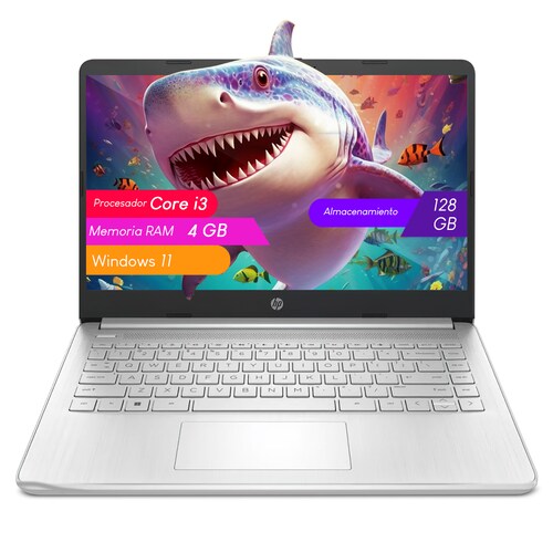 Combo Laptop HP 14-DQ0518LA Intel Celeron-N4120 4C 4GB 128GB ssd 14Pulg HD W11H mx Natural Silver + Audìfonos