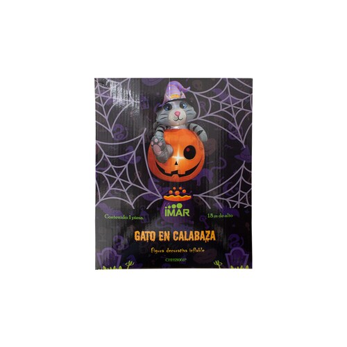 Inflables De Halloween Decoración De La Casa en Forma de Gato en Calabaza 1.80cm, Decoración Grande con Luces LED